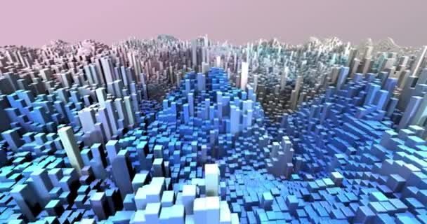 Abstract grid shape landscape background. 3D rendering - Footage, Video