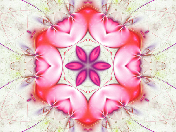 Mandala frattale rosa chiaro, opere d'arte digitali per la grafica creativa
 - Foto, immagini