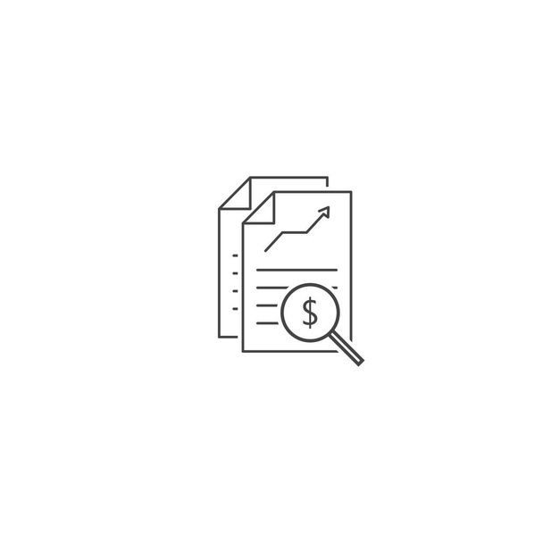 Vector document icon and magnifier. Document verification symbol - Vector, Image
