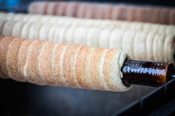 παραδοσιακές τσέχικες σπεσιαλιτέ - τσέχικη απόλαυση - ρολό ζύμης με ξηρούς καρπούς, ζάχαρη και κανέλα - Φωτογραφία, εικόνα
