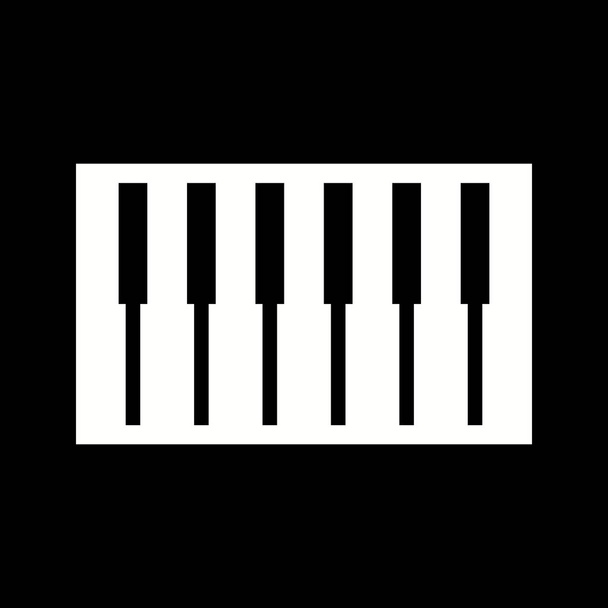 Güzel Piyano Anahtarları Kabartma Vektör Simgesi - Vektör, Görsel