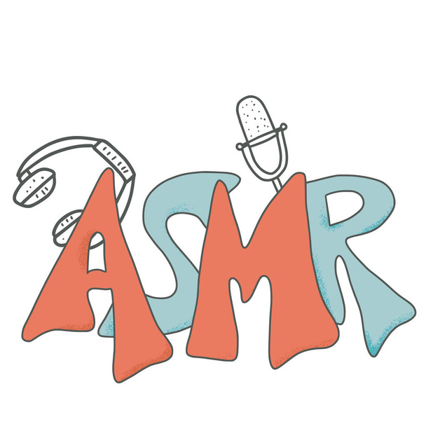 ASMR text acronym. Vector hand drawn letters. - Вектор, зображення