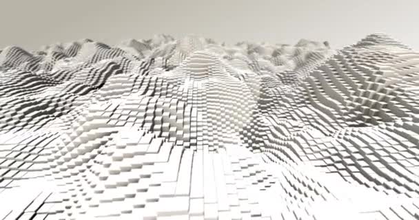Abstrakti ruudukon muotoinen maisema tausta. 3D-renderointi
 - Materiaali, video