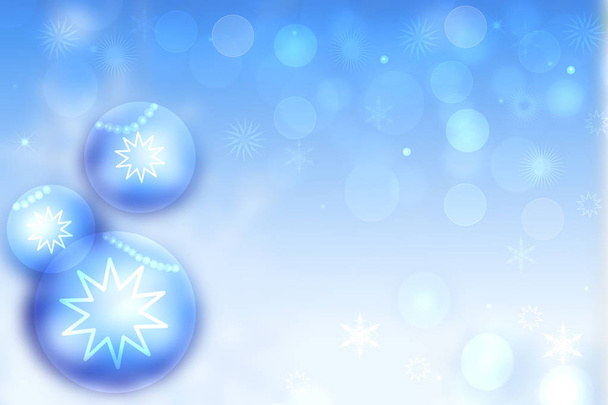 Christmas card template. Abstract festive light blue white winte - Φωτογραφία, εικόνα