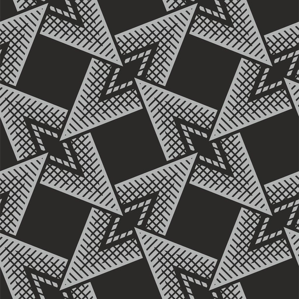 Zwart en grijs diamanten patroon. Diagonale driehoeken achtergrond.Naadloze geometrische print. - Vector - Vector, afbeelding