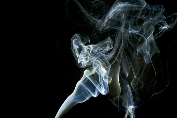 Trilhas azuis abstratas da fumaça
 - Foto, Imagem