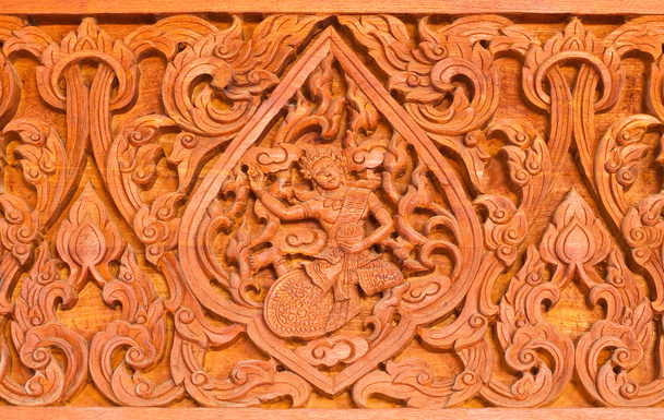 Traditional Thai style wood carving in Thai temple ,Generality i - Photo, Image