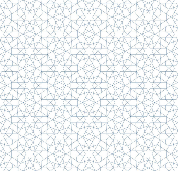 Naadloos lineair patroon in blauwe kleur. - Vector, afbeelding