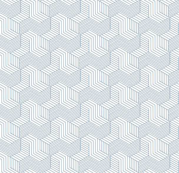 Naadloos lineair patroon in blauwe kleur. - Vector, afbeelding