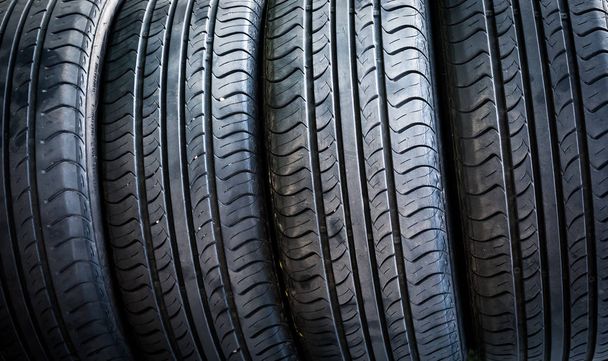Tire,Car tire background,Tyre texture closeup background - Photo, Image
