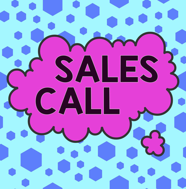 Handwriting text Sales Call. Concept meaning a phone call made by a sales representative of a company Asymmetrical uneven shaped format pattern object outline multicolour design. - Photo, Image