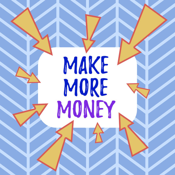 Текст для написания слов Make More Money. Бизнес-концепция повышения заработной платы Работайте усерднее Амбиции Асимметричный неравномерный формат шаблона объекта очертания многоцветный дизайн
. - Фото, изображение