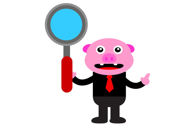 piggy in business activity - Vector, Image