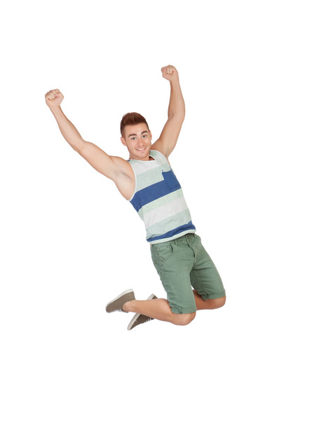Happy young man jumping - Foto, Imagen