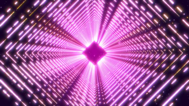 Fondo geométrico digital abstracto con glo túnel futurista
 - Foto, Imagen