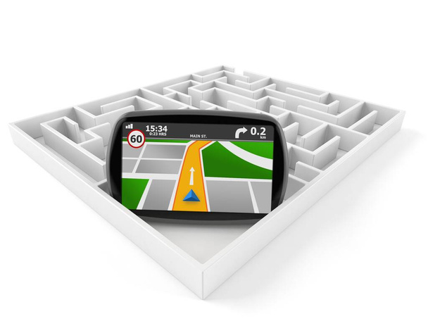 Navigation GPS avec labyrinthe
 - Photo, image