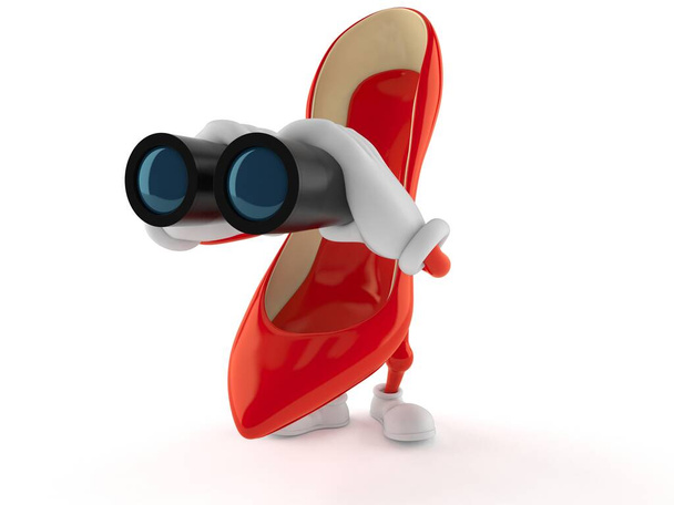 High heels character looking through binoculars - Photo, Image