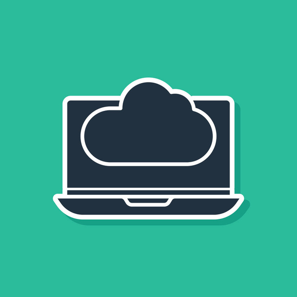 Icono de transferencia y almacenamiento de datos de tecnología de Blue Cloud aislado sobre fondo verde. Ilustración vectorial
 - Vector, Imagen