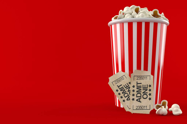 Popcorn with tickets - Photo, Image