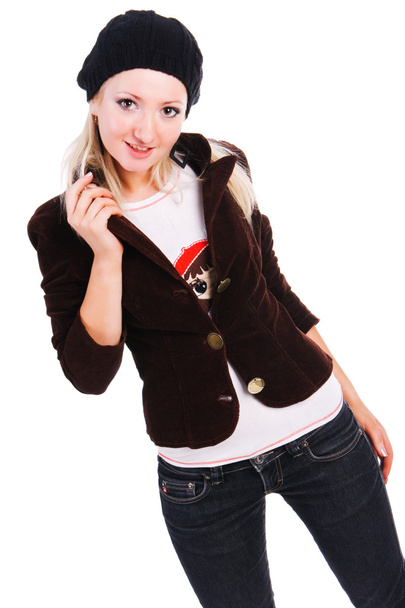 Beautiful blond girl in jacket - Foto, afbeelding