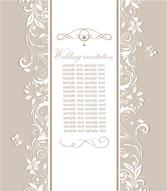 Pastel retro wedding invitation - Vektor, obrázek