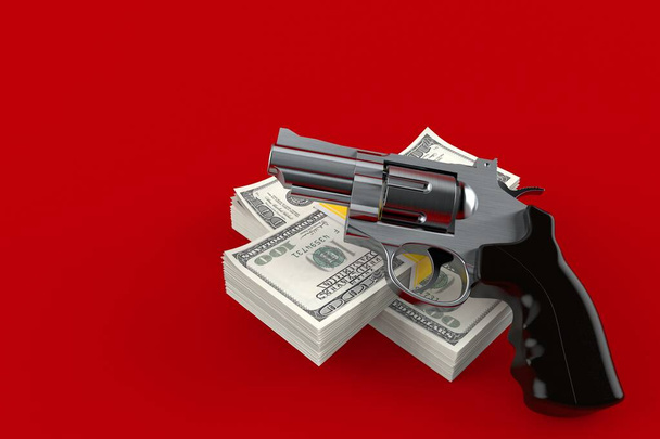 Waffe mit Geld - Foto, Bild