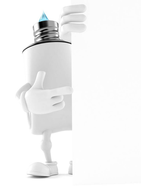 Zubní pasta znak směřující za bílou desku - Fotografie, Obrázek