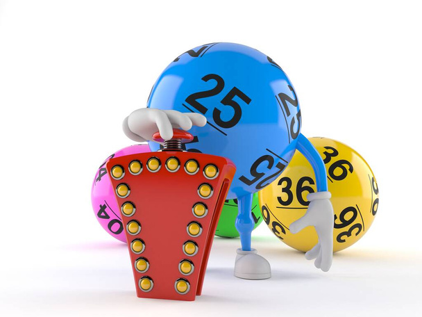 Lotto bola carácter pulsando el botón de prueba
 - Foto, Imagen