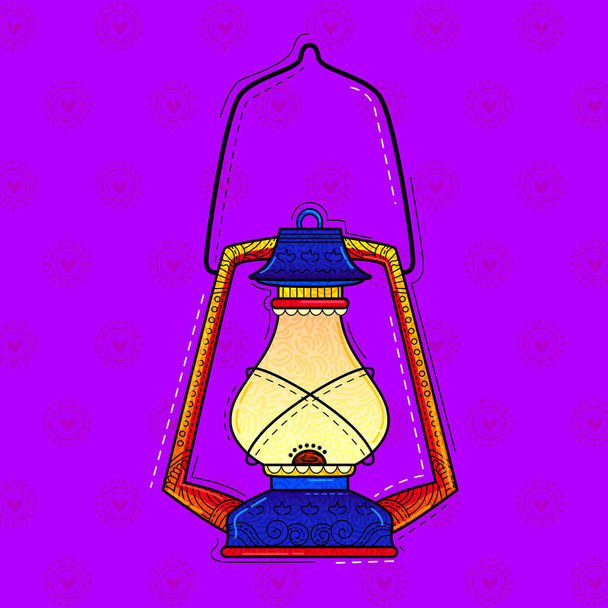 Ilustração de desi (indiano) estilo de arte lanterna aldeia
. - Foto, Imagem
