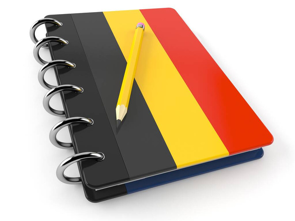 Notatnik z flagą belgijską - Zdjęcie, obraz