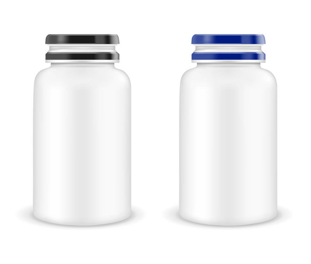 Vector plastic bottle for multivitamins or medication - ベクター画像