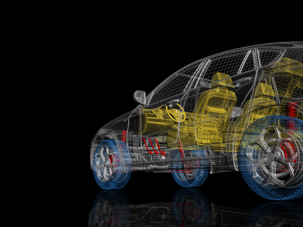 vysoce detailní 3d model automobilu - Fotografie, Obrázek