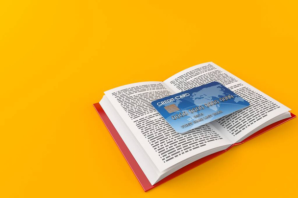 Credit card on open book - 写真・画像