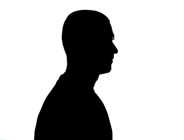 Silhouette of adult man portrait in studio - Photo, Image