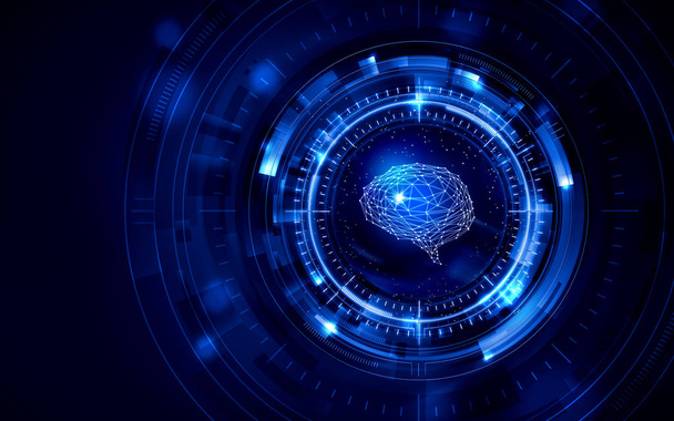 Intelligence artificielle (IA), cerveau fond image matière bleu couleur
 - Photo, image