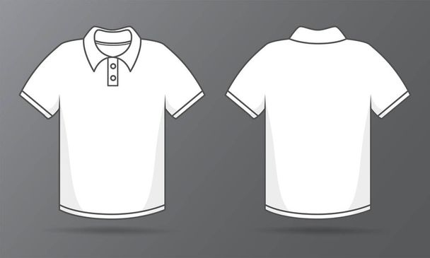 Front and back templates Simple white T-shirt for shirt design. - Vector, Image