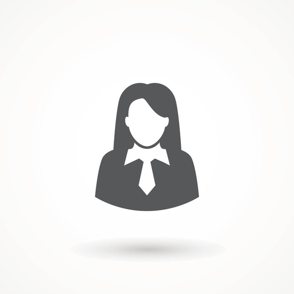 User Icon - Woman Female Vector People Person Profile Avatar in glyph Pictogram. Business woman icon, flat sign isolated on white background. Simple vector illustration for graphic and web design - Vektor, obrázek