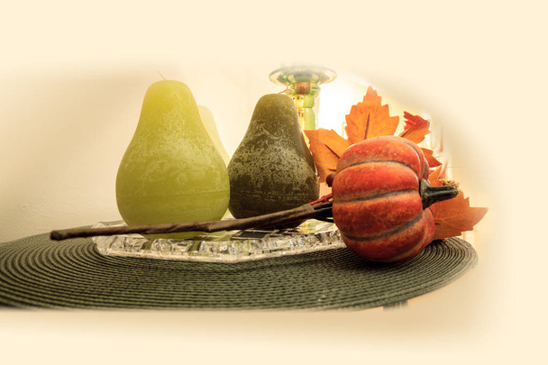 Thanksgiving display of pear shaped candles - Photo, Image