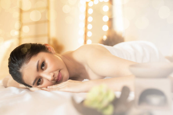 Asian Beautiful, young and healthy woman in spa salon. Massage t - Valokuva, kuva