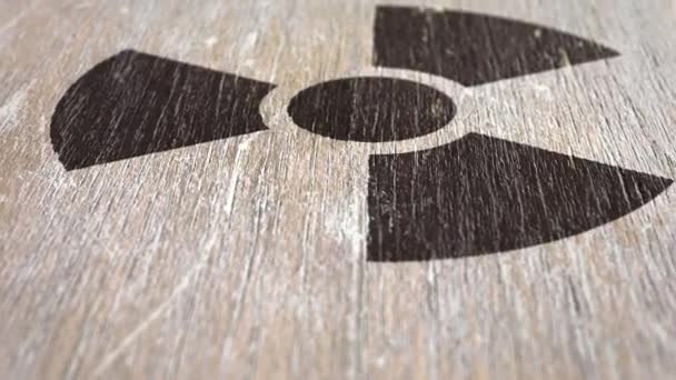 Radioactive / Radioactivity Warning  Symbol On Wodden Texture. Ideal For Your Radioactivity Related Projects. High Quality Seamless Animation. 1080p, 60fps. - Footage, Video