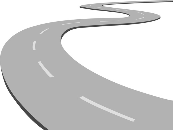 Curved road. - Vector, Image