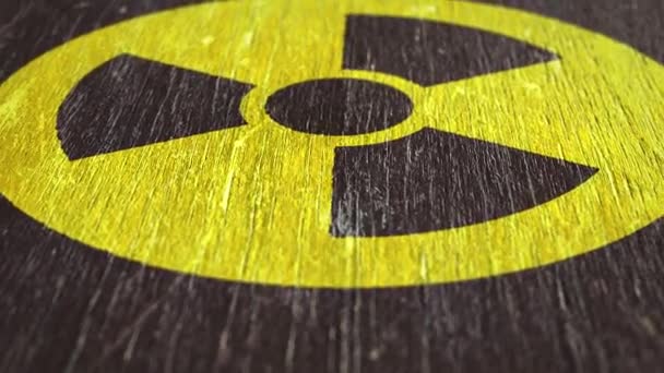 Radioactive / Radioactivity Warning  Symbol On Wodden Texture. Ideal For Your Radioactivity Related Projects. High Quality Seamless Animation. 1080p, 60fps. - Footage, Video