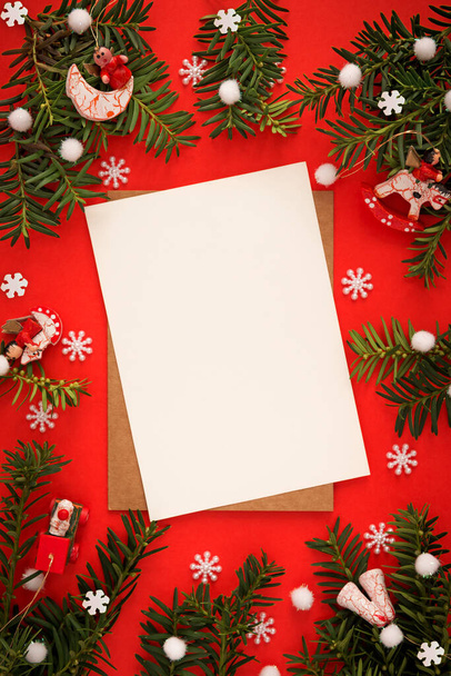 Blank paper for writing a letter to Santa Claus or congratulations Merry Christmas - Fotó, kép