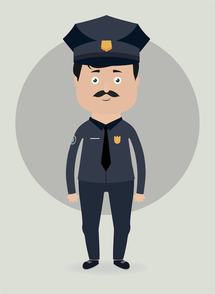 Vector illustration, police man. - ベクター画像