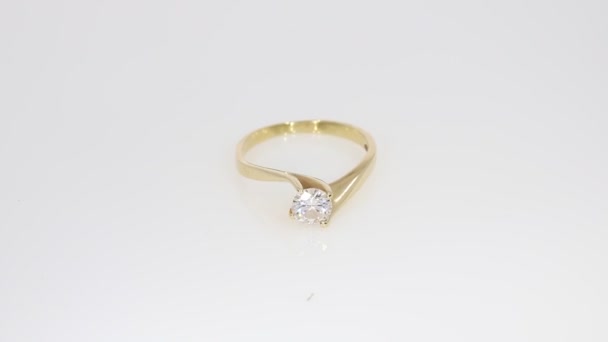 Yellow Solitair Diamond Ring Carat Diamond - Footage, Video