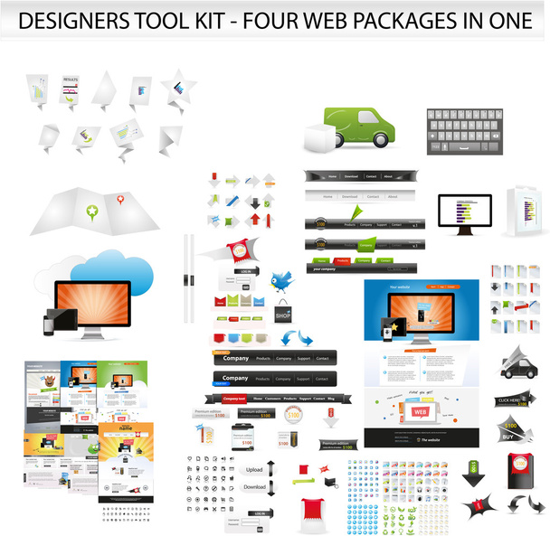 Huge collection of web graphics - Vektor, kép