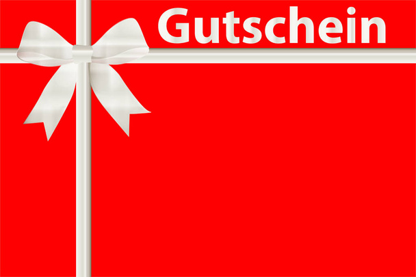 deutscher Weihnachts- oder Geburtstagsgutschein Hintergrund mit Schleife - Foto, Bild