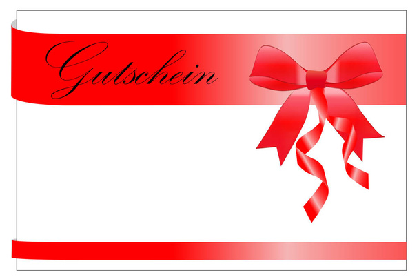German Christmas or birthday voucher background with ribbon - Photo, Image