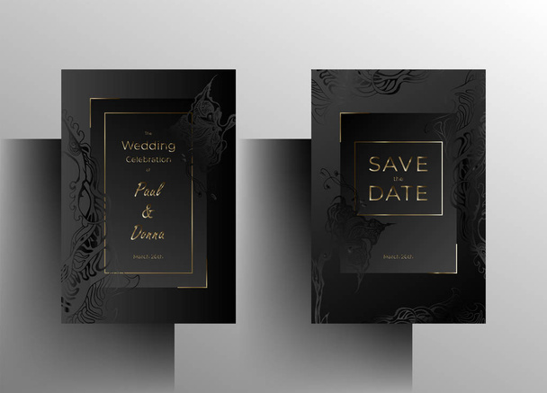 Wedding invitation template set. - Vector, Image