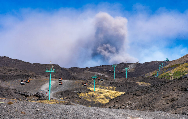 köysirata etna tulivuori purkaus Sisilian saarella, Italiassa
 - Valokuva, kuva